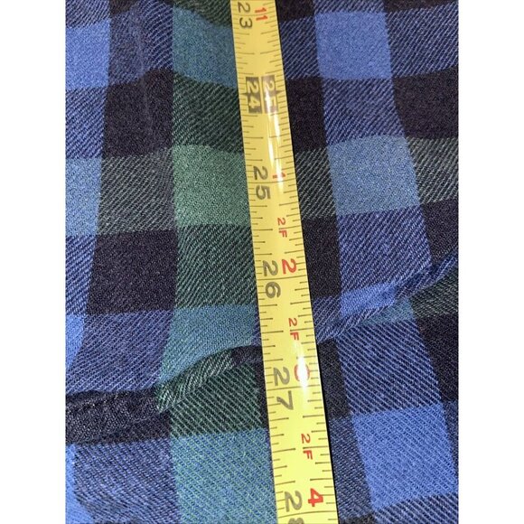 Eddie Bauer Button Up Shirt Mens Large Long Sleeve Plaid Flannel Blue Green - Picture 11 of 11